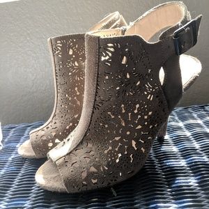 Vince Camuto Suede Peep Toe Heel